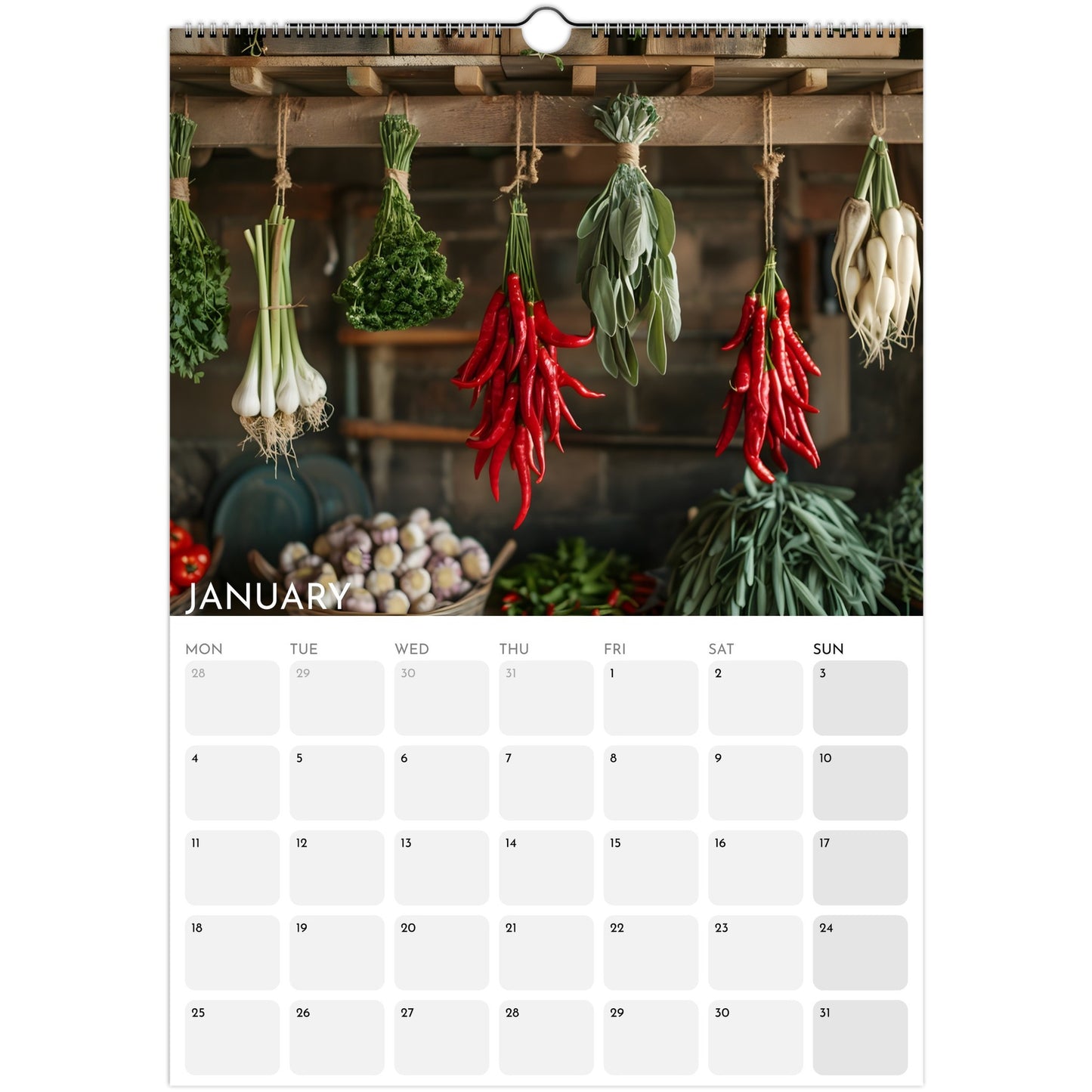Dreams of Simplicity 2026 A3 wall calendar January