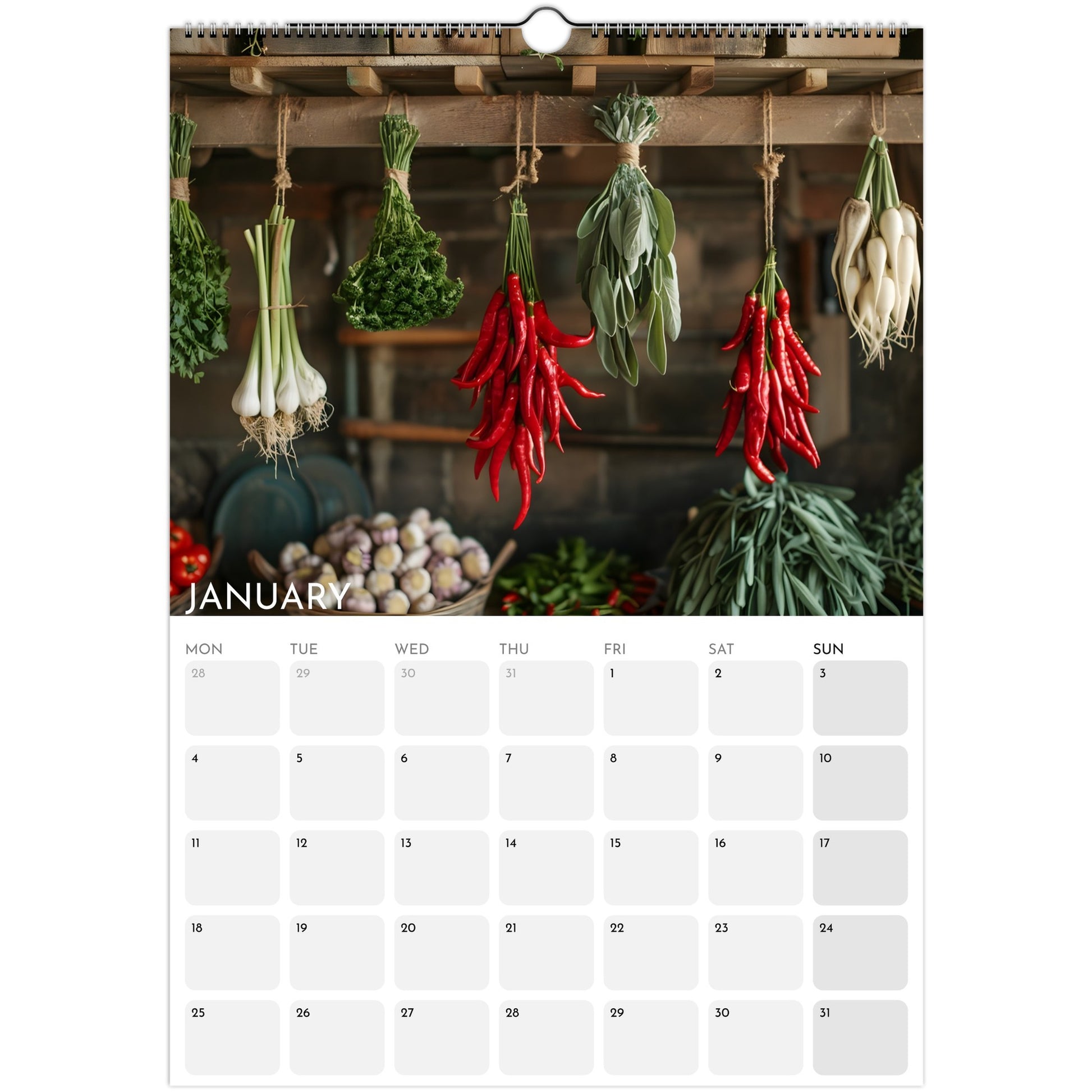 Dreams of Simplicity 2026 A3 wall calendar January
