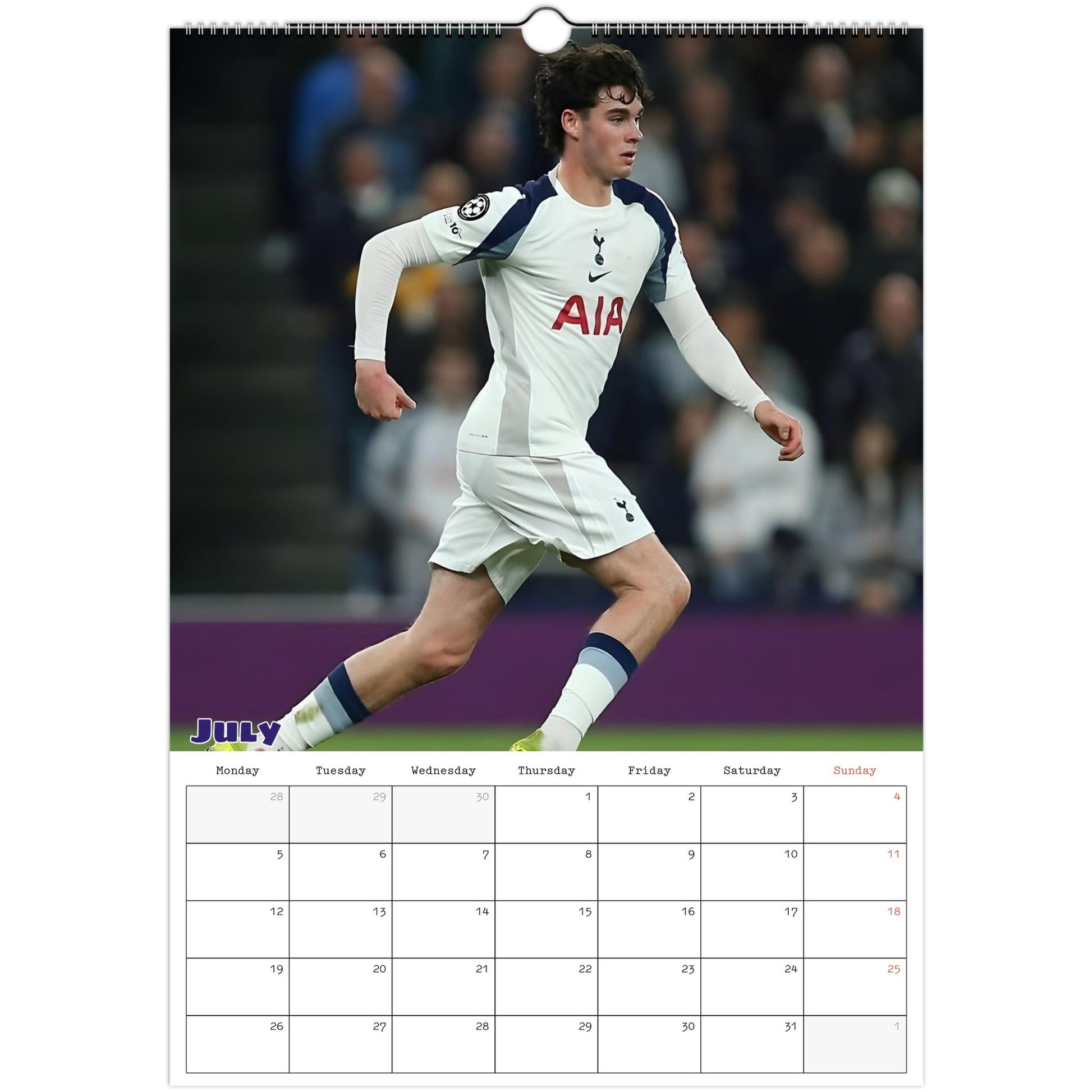 Tottenham Calendar July page