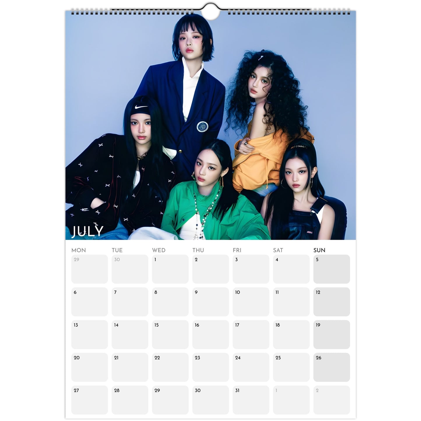 NewJeans 2026 A3 wall calendar July
