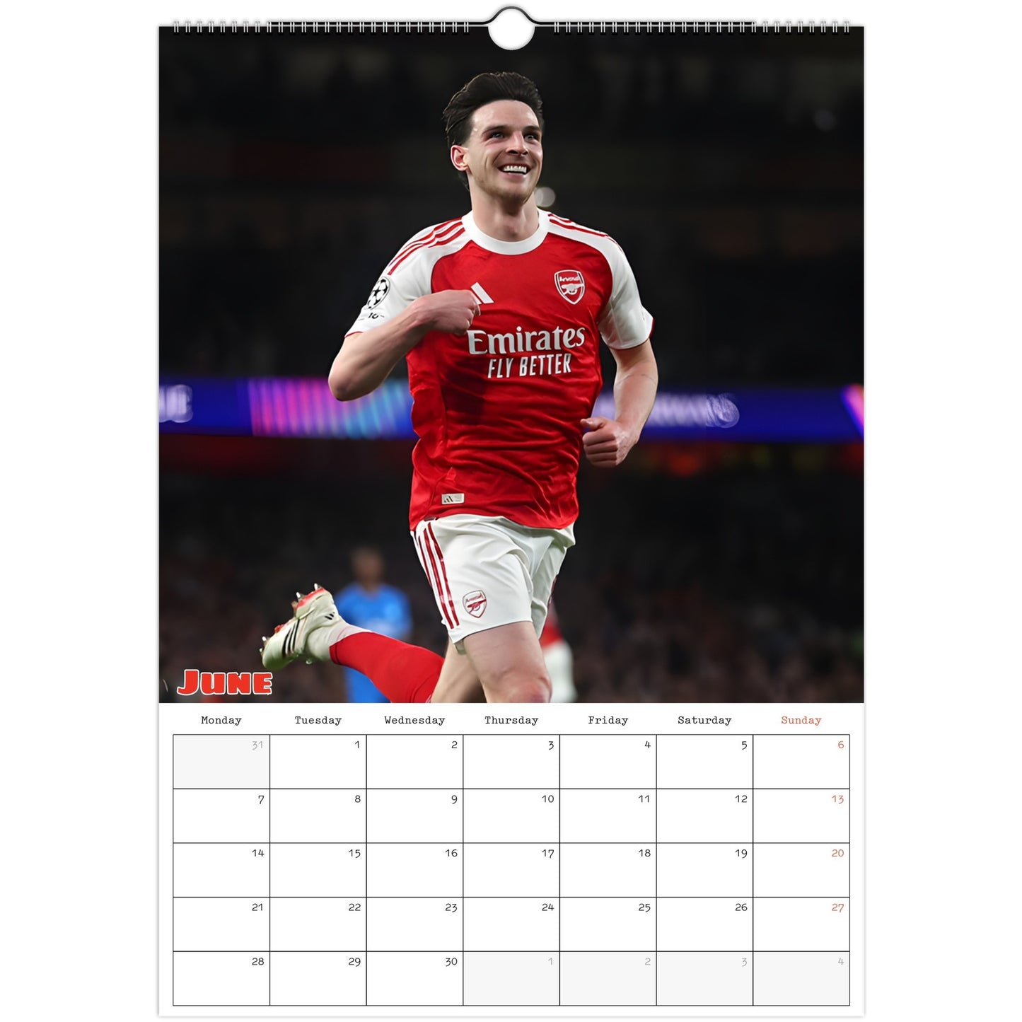 Arsenal Calendar June page