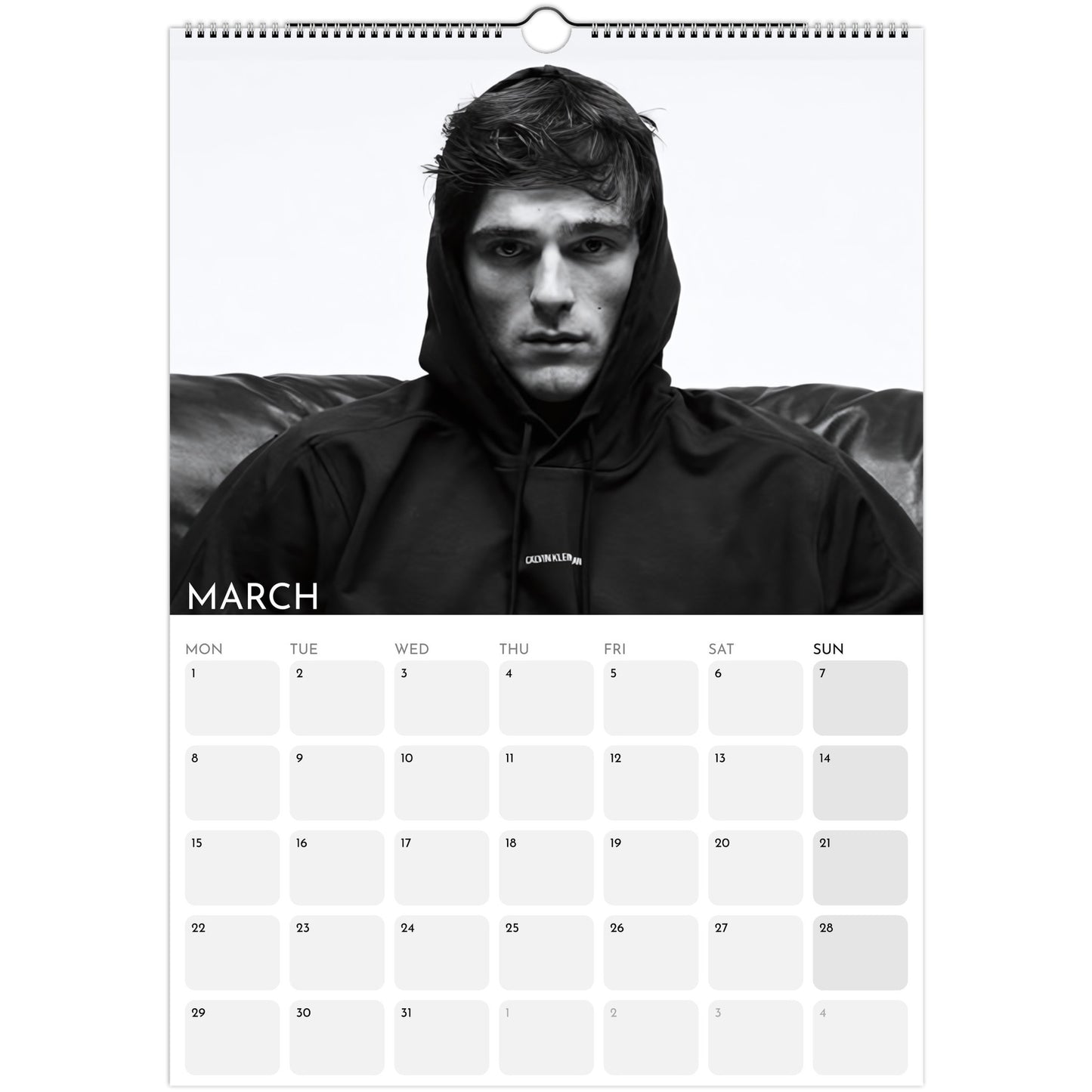 Jacob Elordi 2026 A3 wall calendar March
