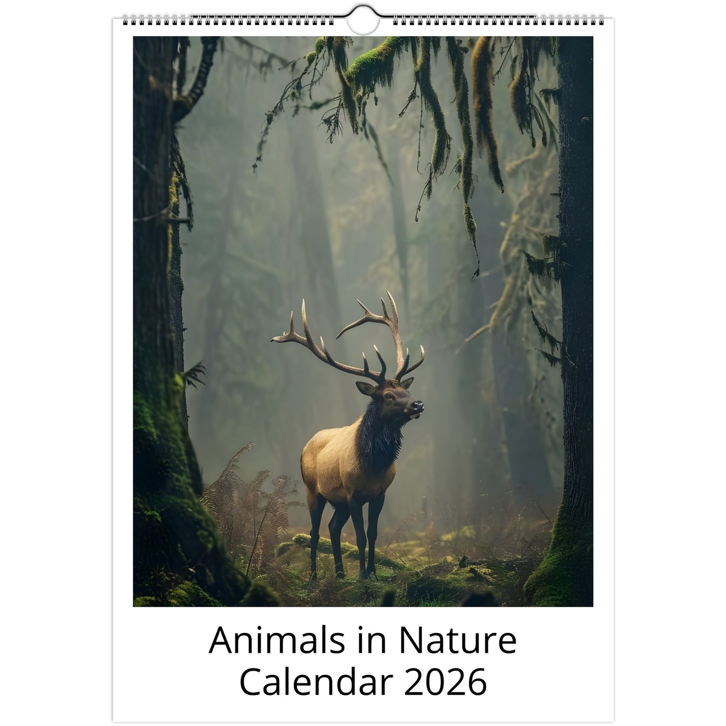 Animals in Nature Front Cover 2026 calendar page