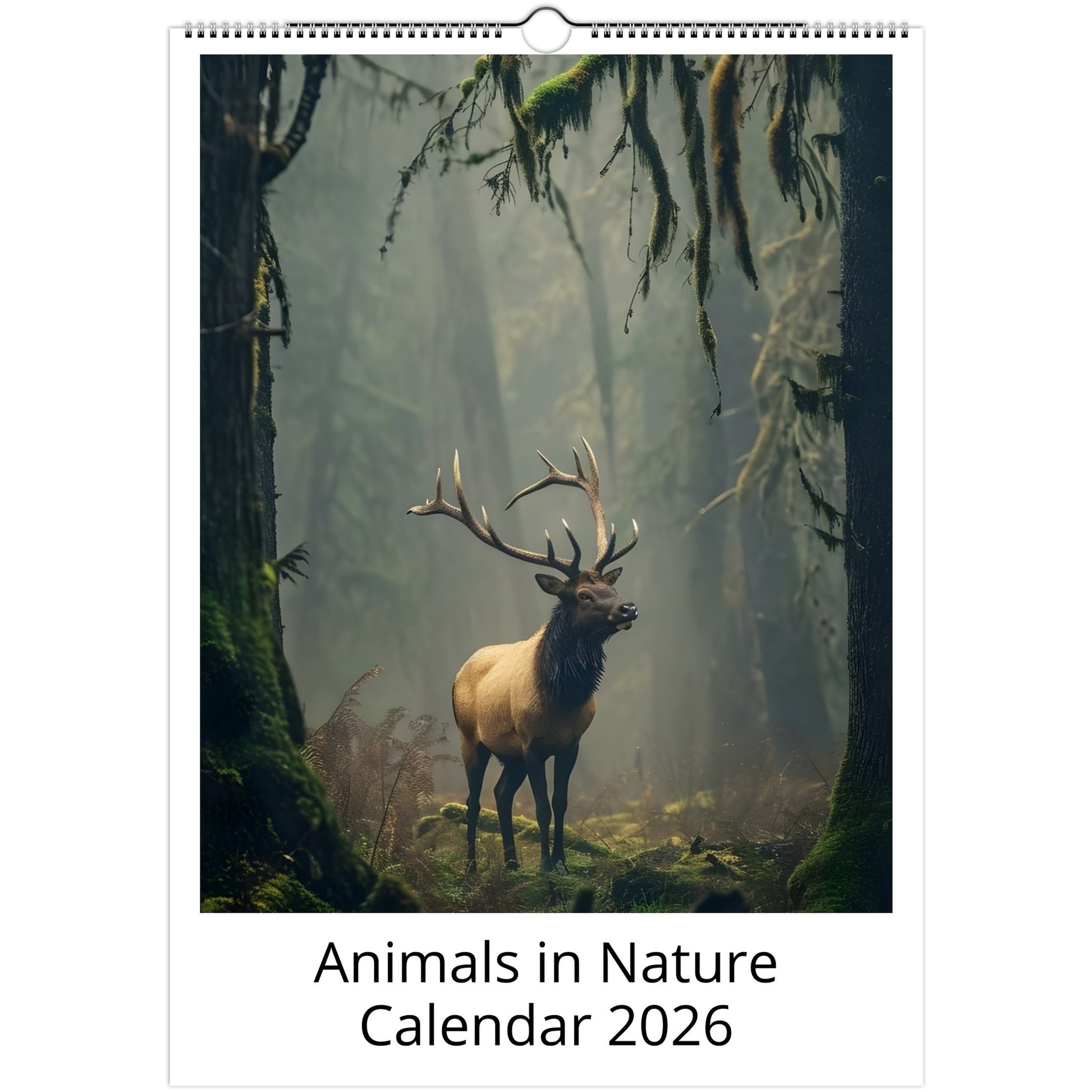 Animals in Nature Front Cover 2026 calendar page