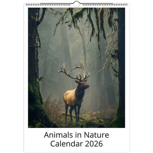Animals in Nature Front Cover 2026 calendar page