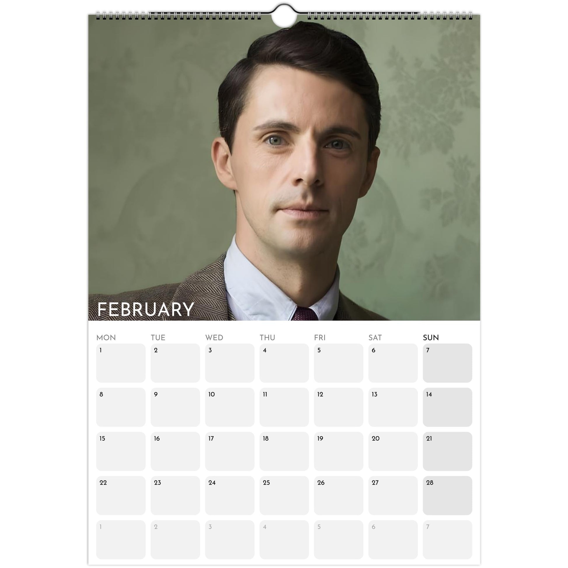 Matthew Goode 2026 A3 wall calendar February 2027