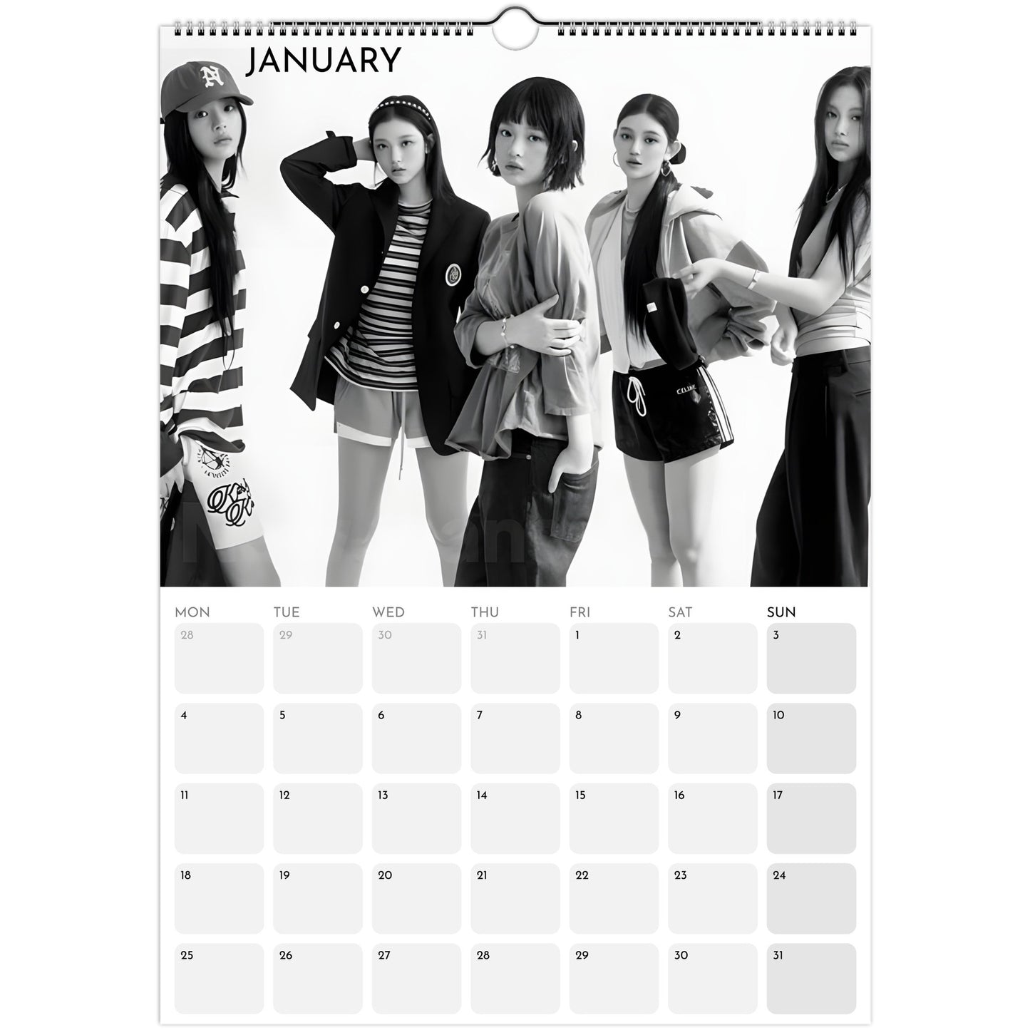NewJeans 2026 A3 wall calendar January 2027