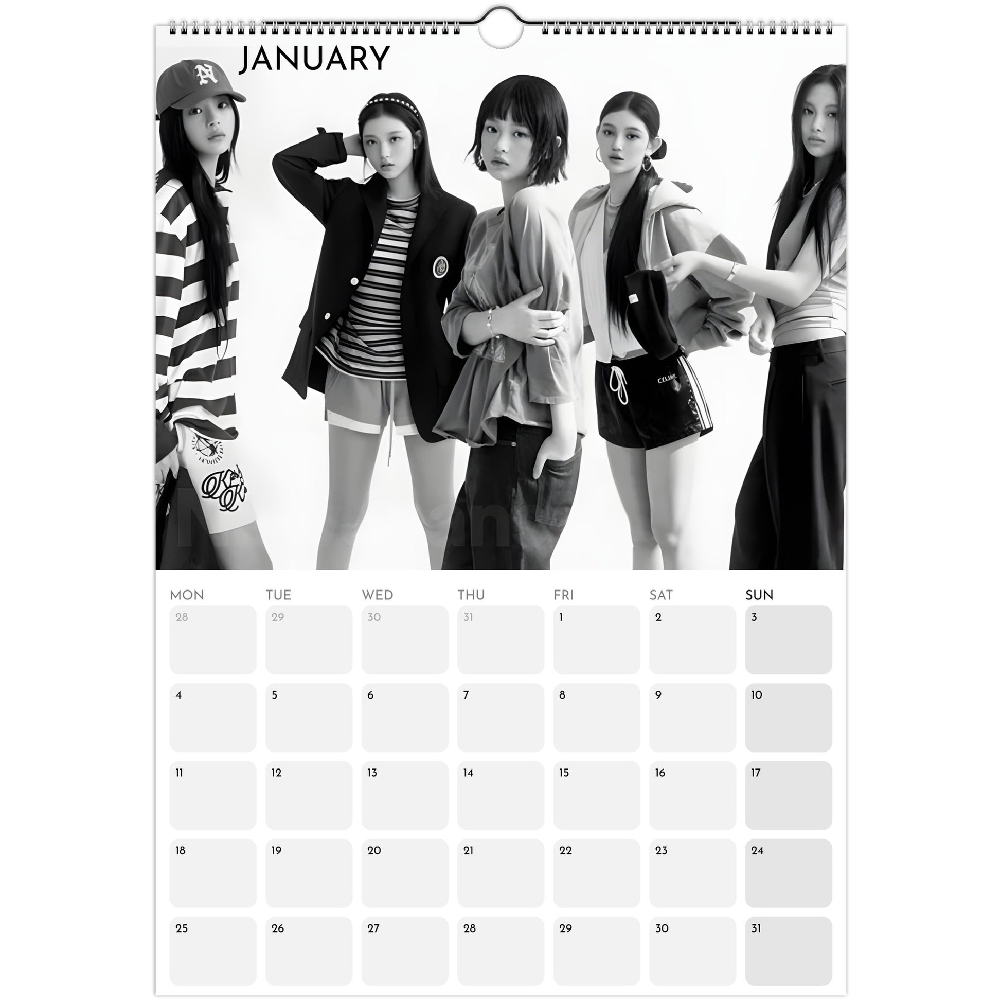 NewJeans 2026 A3 wall calendar January 2027