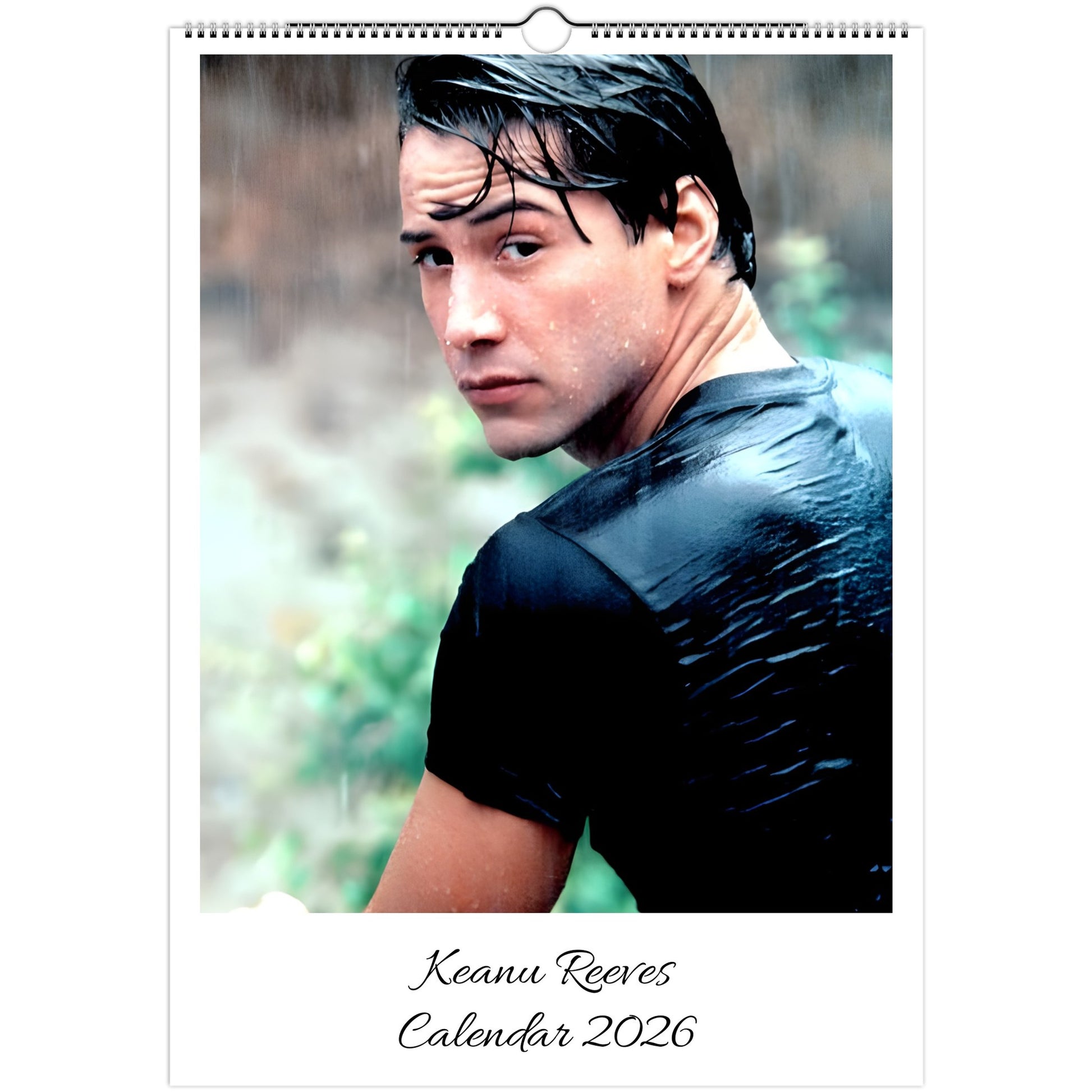 Keanu Reeves Front Cover 2026 calendar page