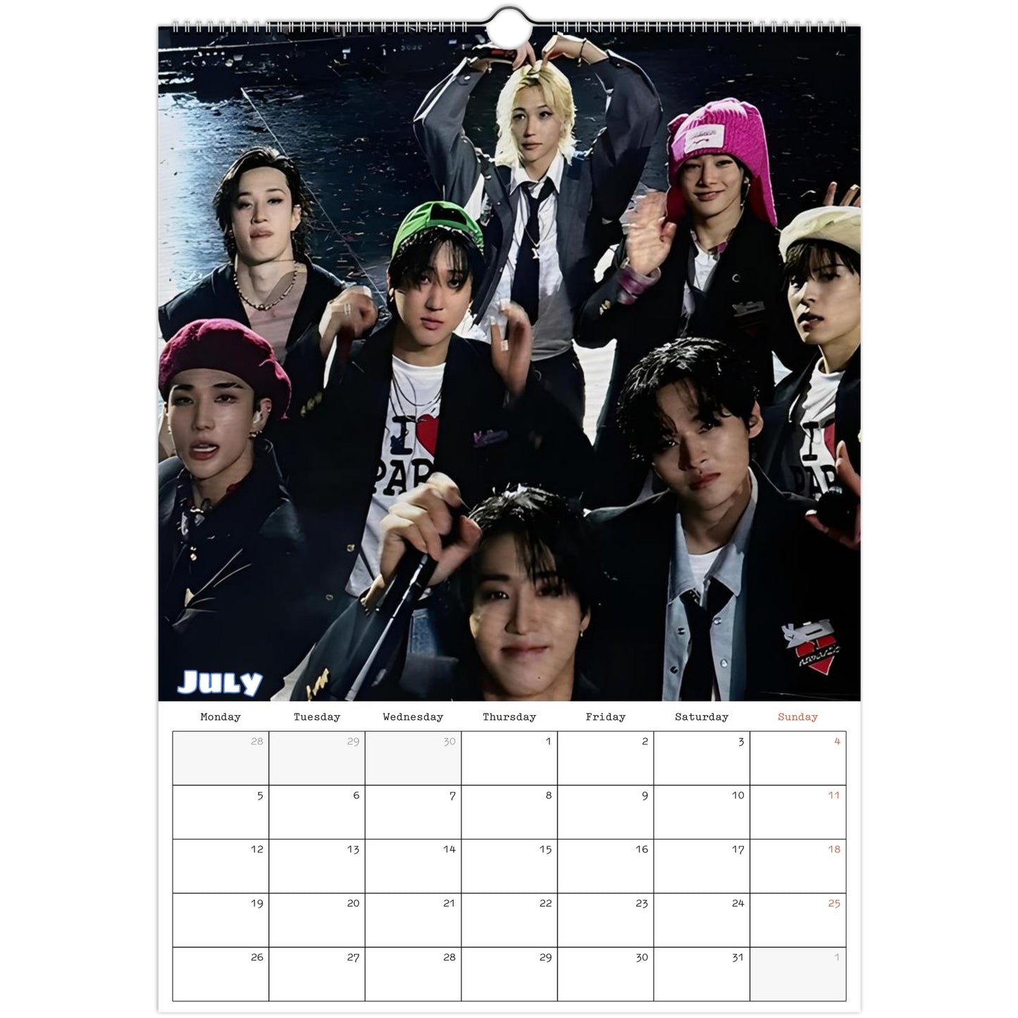 Stray Kids Calendar July page