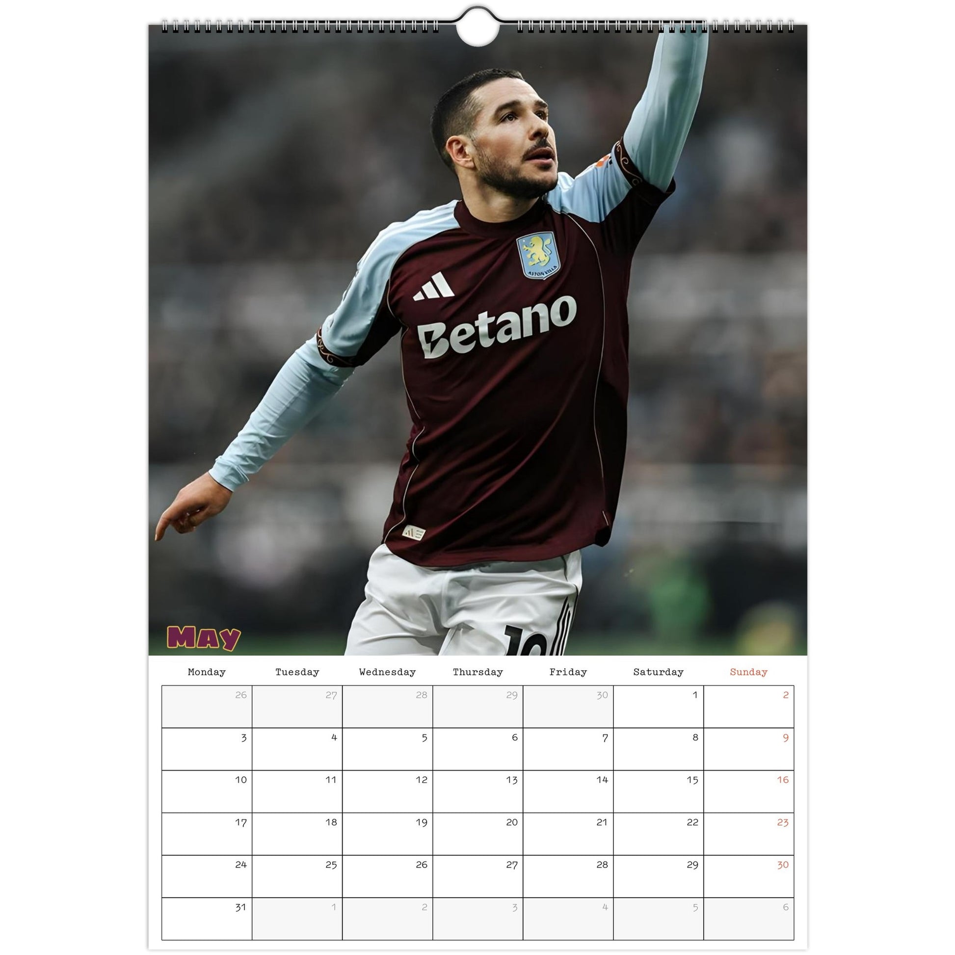 Aston Villa Calendar May page