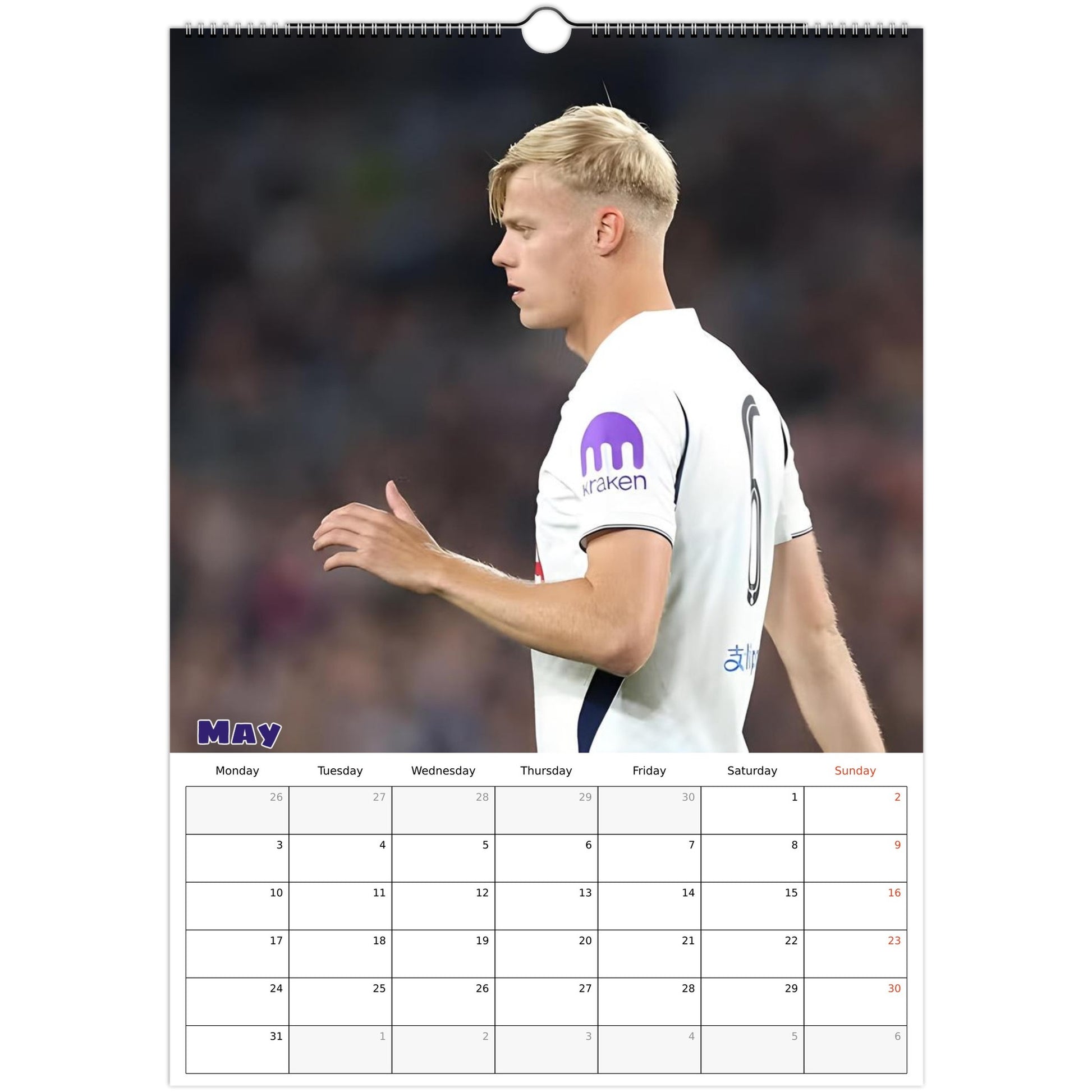 Tottenham Calendar May page