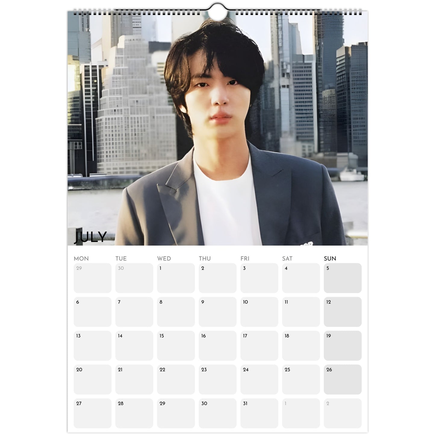 BTS Jin Kim Seok‑jin 2026 A3 boyfriend style calendar July