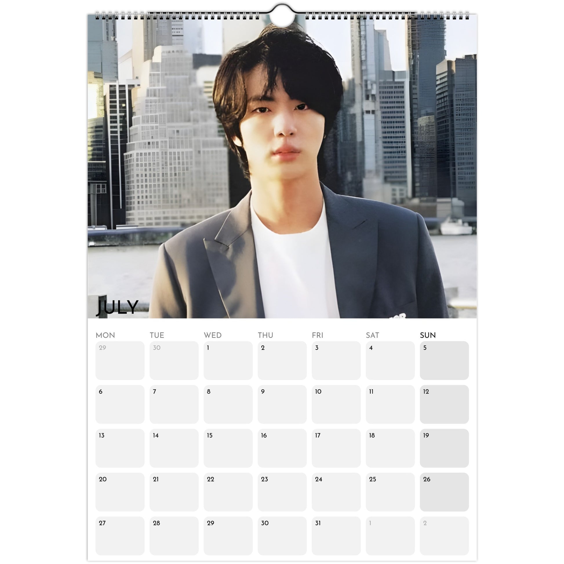 BTS Jin Kim Seok‑jin 2026 A3 boyfriend style calendar July