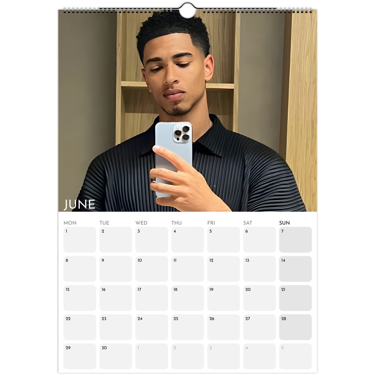 Jude Bellingham 2026 A3 wall calendar June