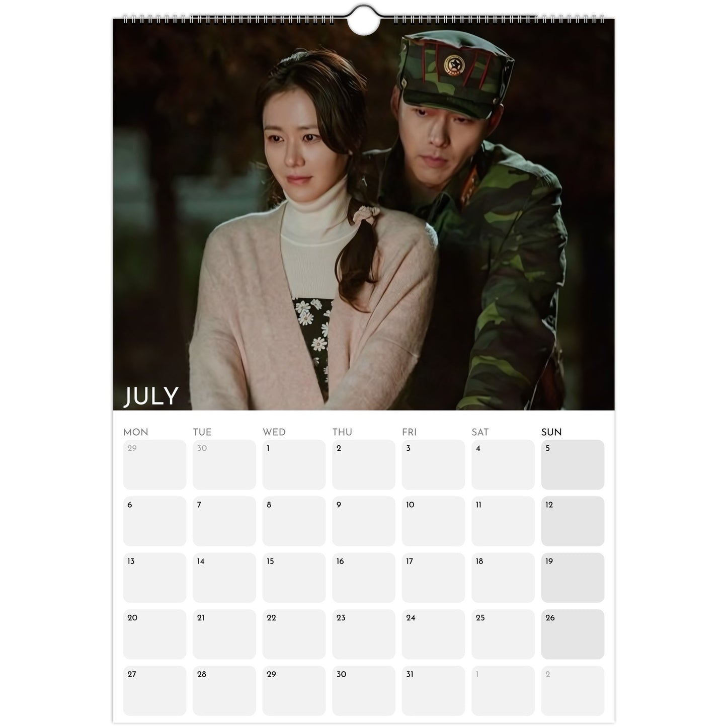 Crash Landing on You 2026 A3 wall calendar July