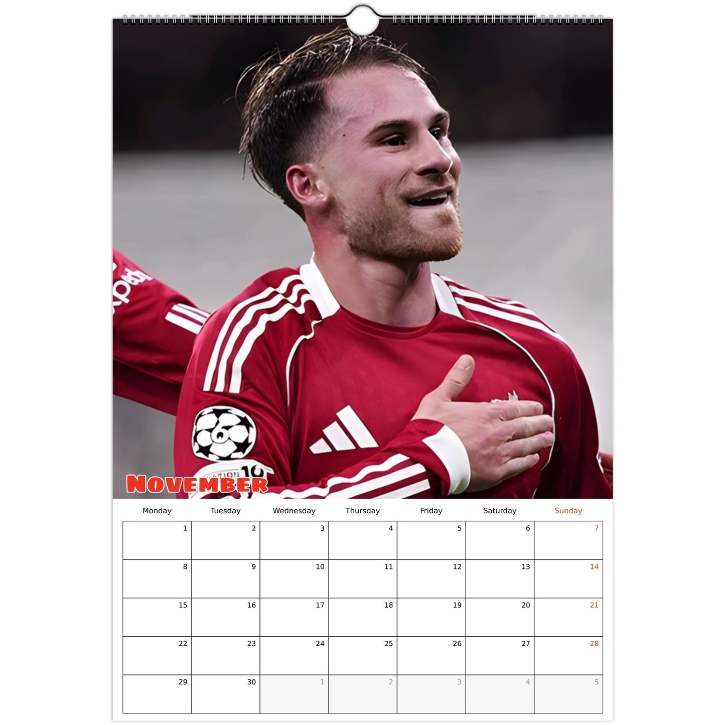 Liverpool Calendar November page