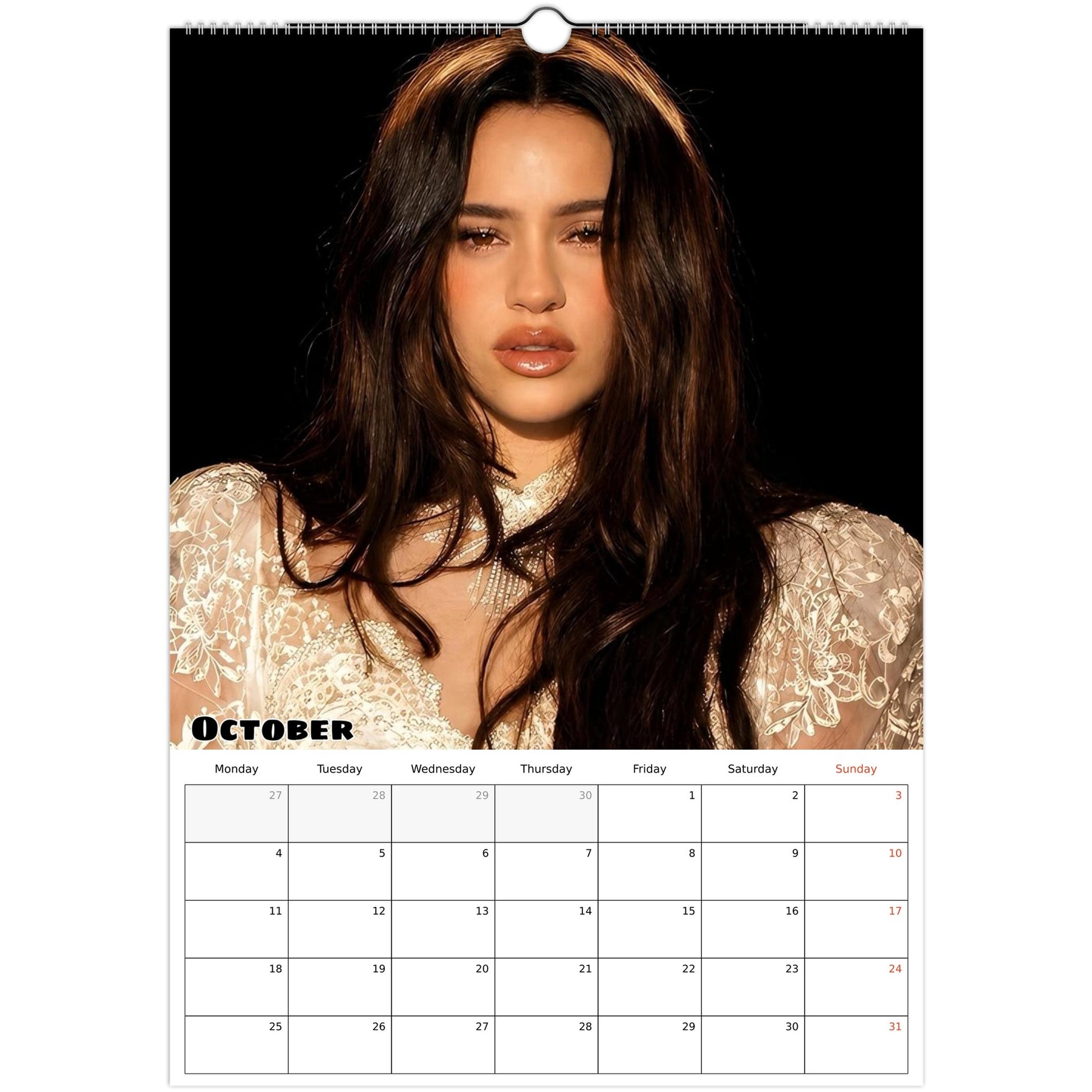 Rosalía Calendar 2027 October page