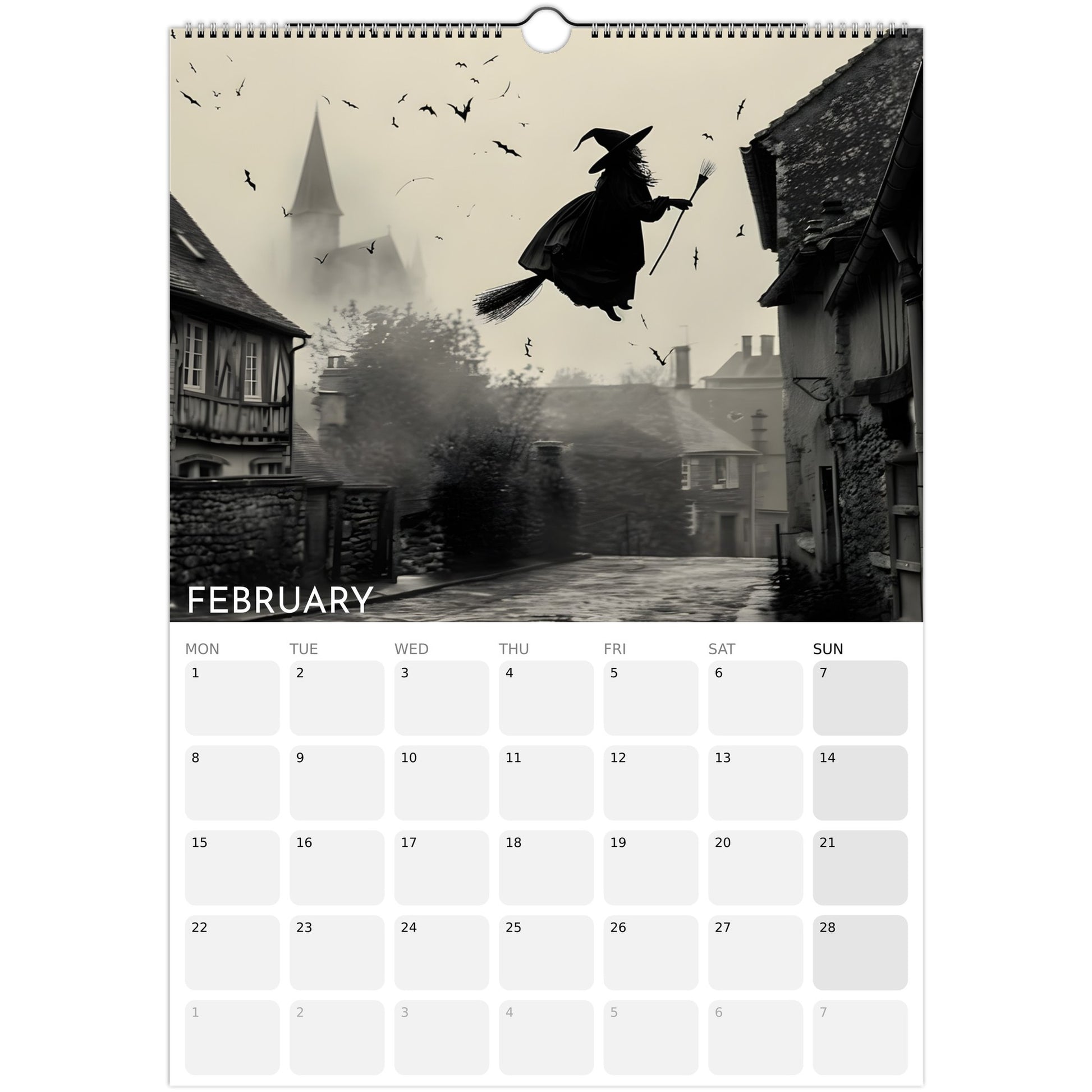 Witches’ Circle 2026 A3 wall calendar February