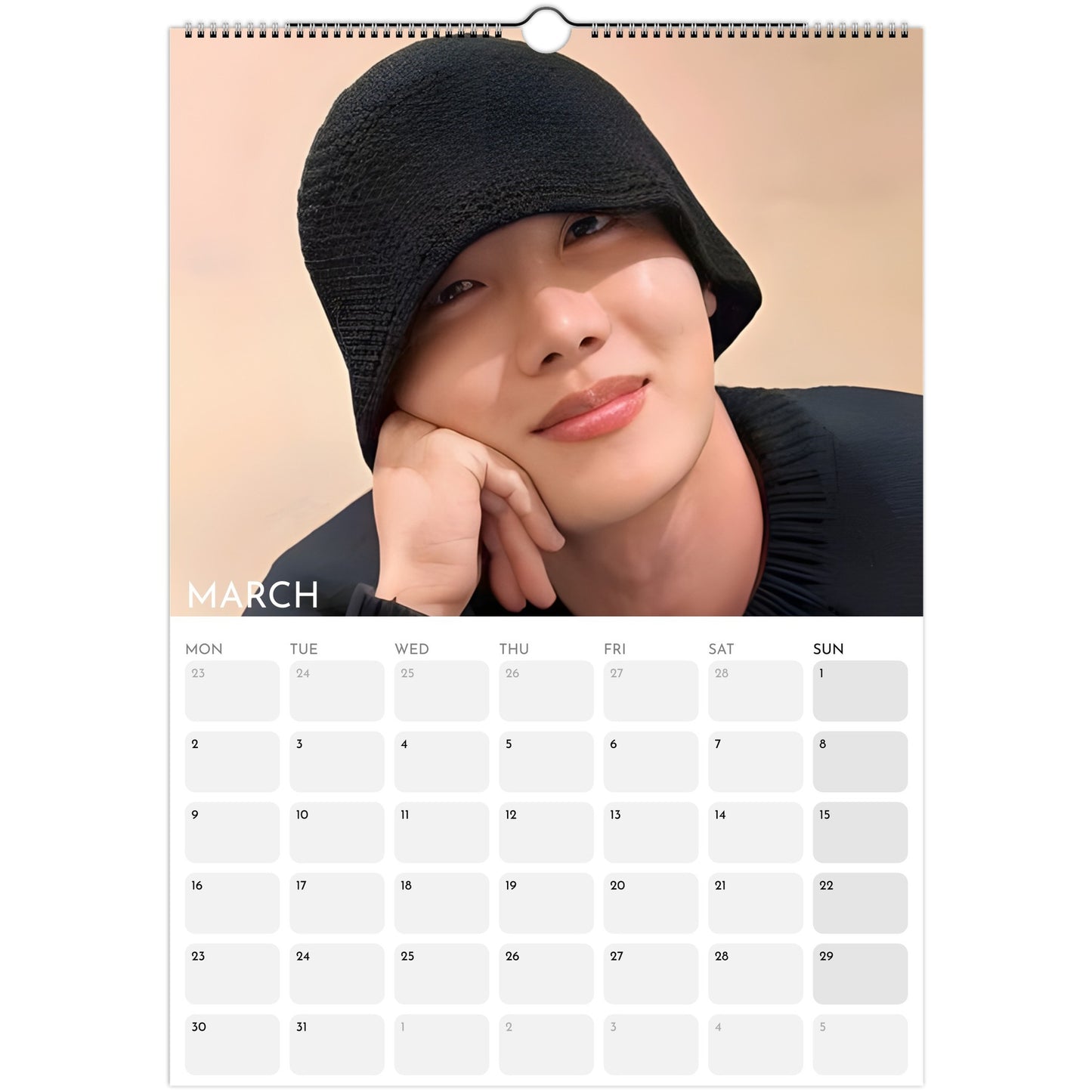 BTS J‑Hope Hobi 2026 A3 boyfriend style calendar March