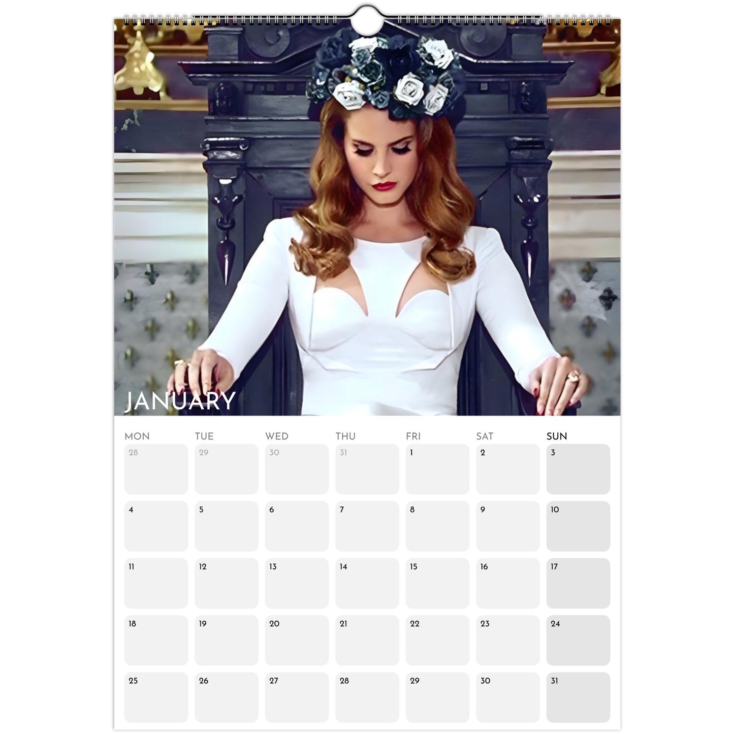 Lana Del Rey 2026 A3 wall calendar January 2027