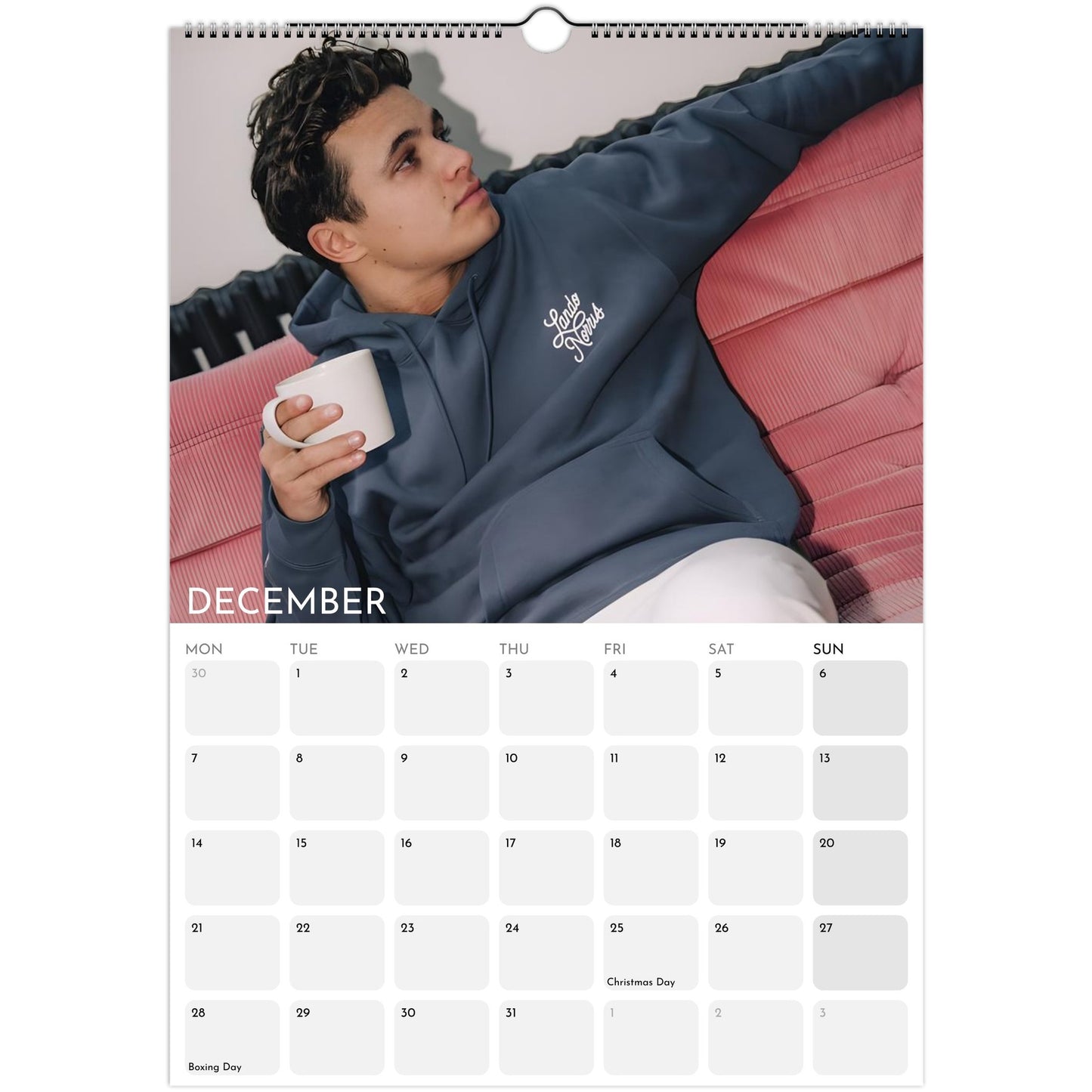 Lando Norris March 2026 to March 2027 calendar