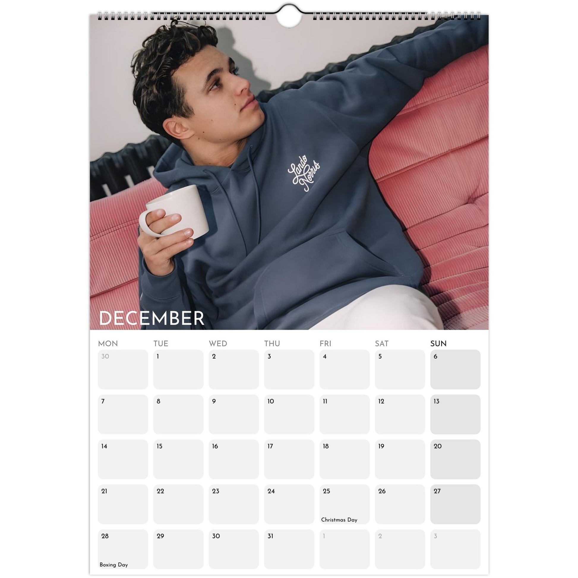 Lando Norris March 2026 to March 2027 calendar