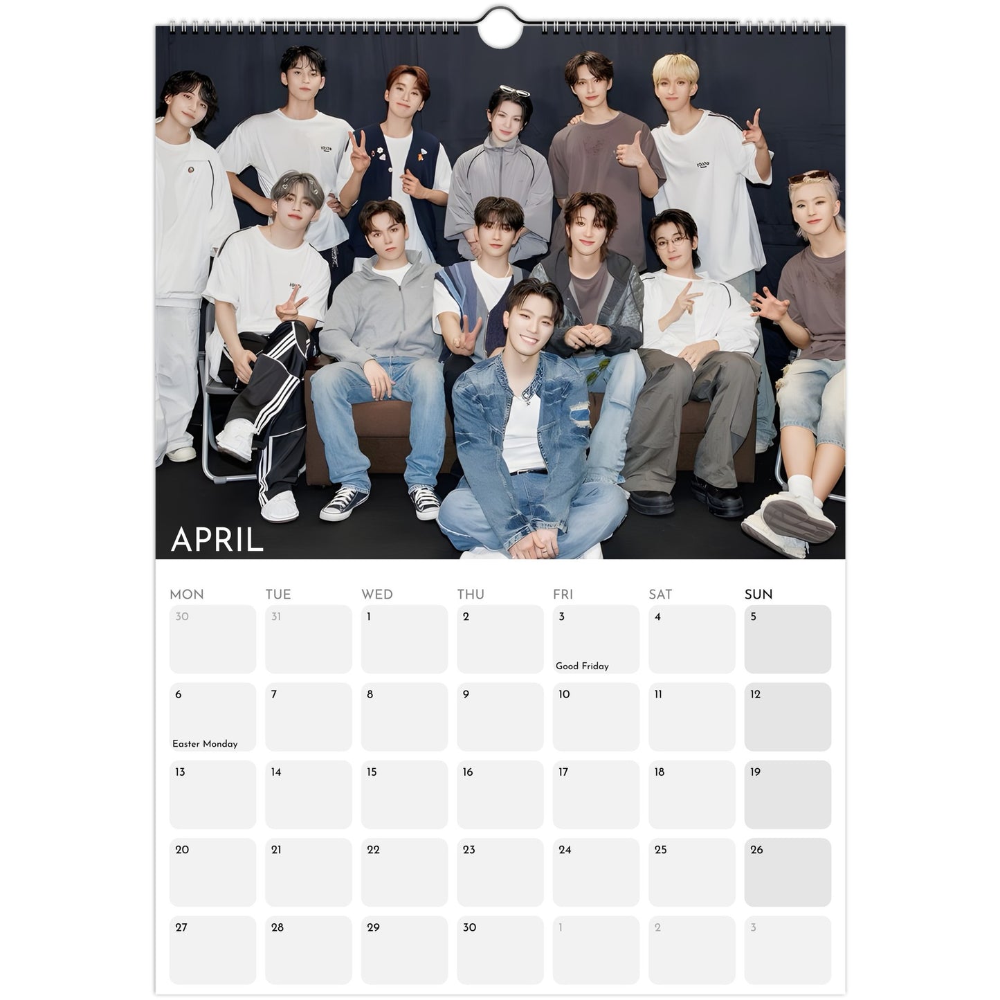 Seventeen 2026 A3 wall calendar April