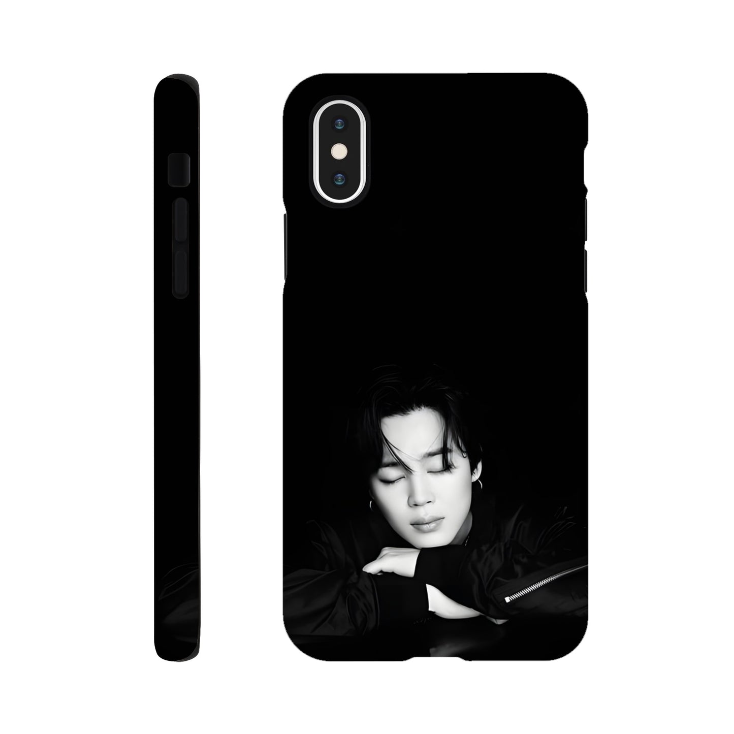 Jimin iPhone tough case with scratch‑resistant outer shell