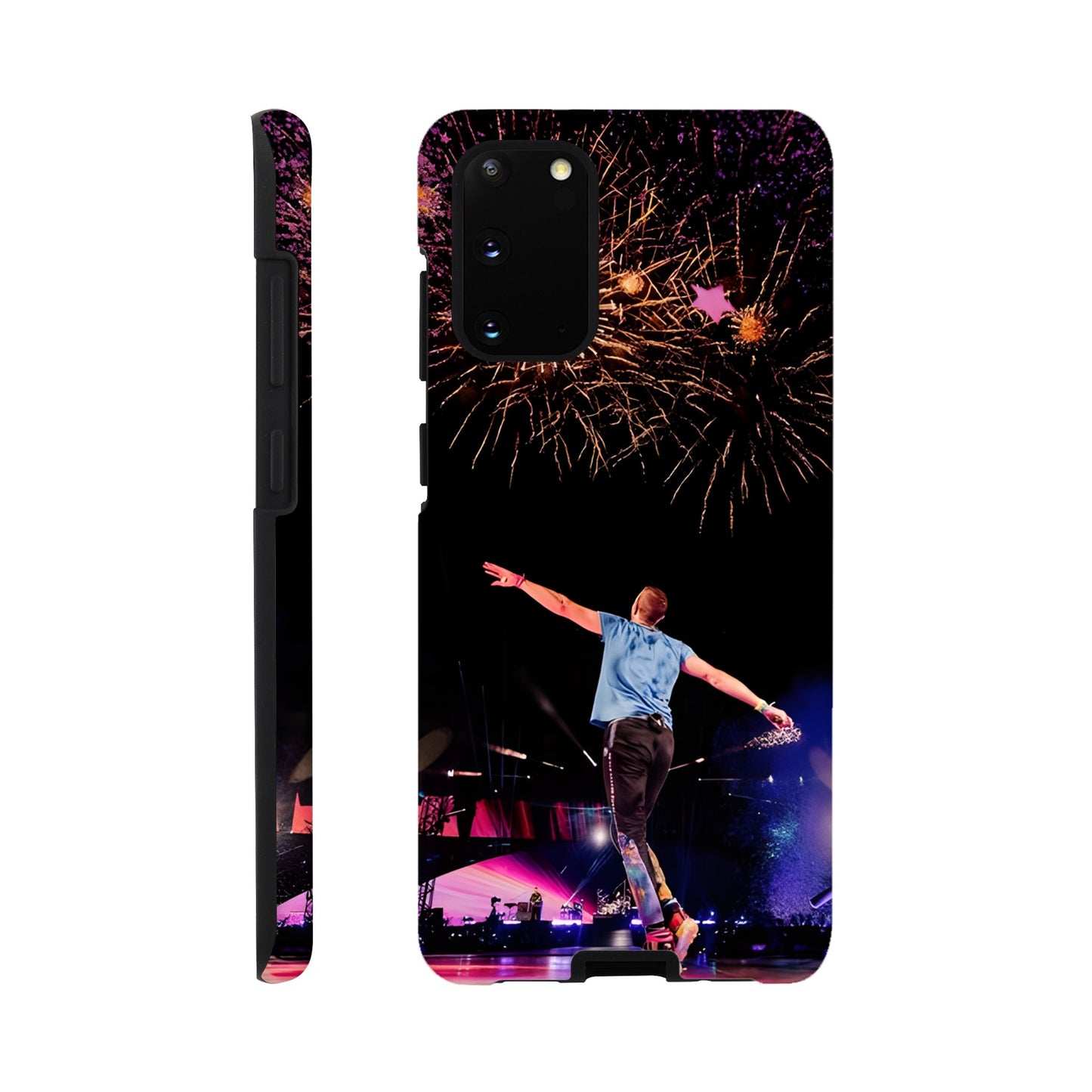 Shock‑absorbing Samsung case featuring Chris Martin concert imagery