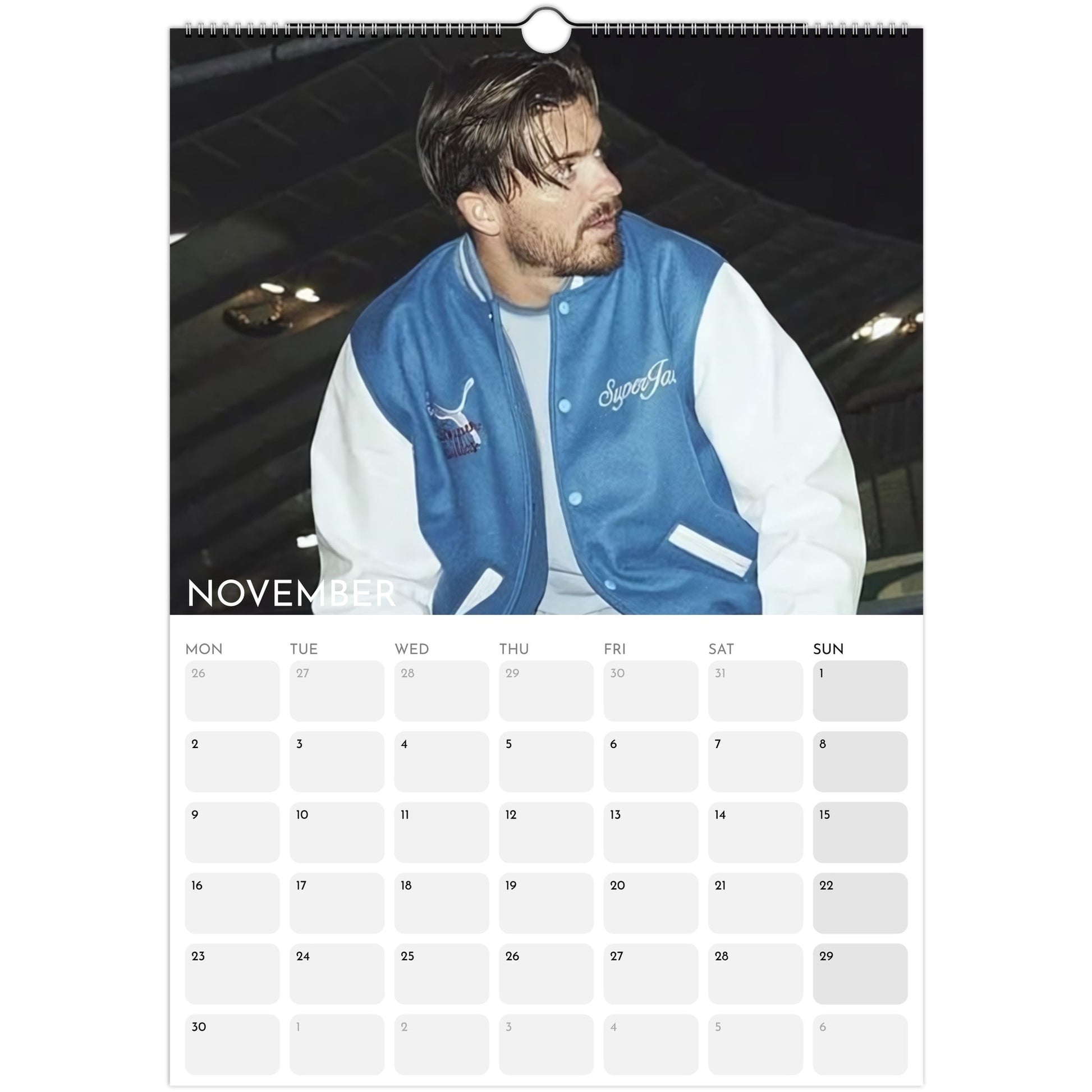 Jack Grealish 2026 A3 wall calendar November