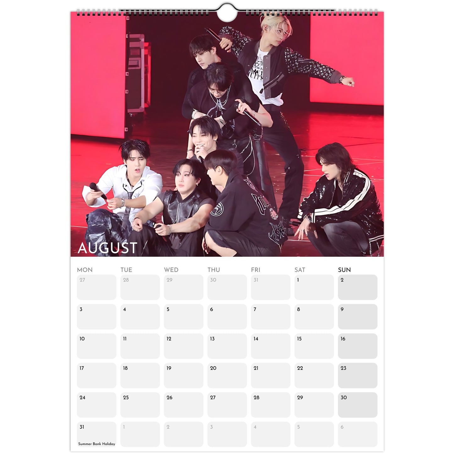 Stray Kids 2026 A3 wall calendar August