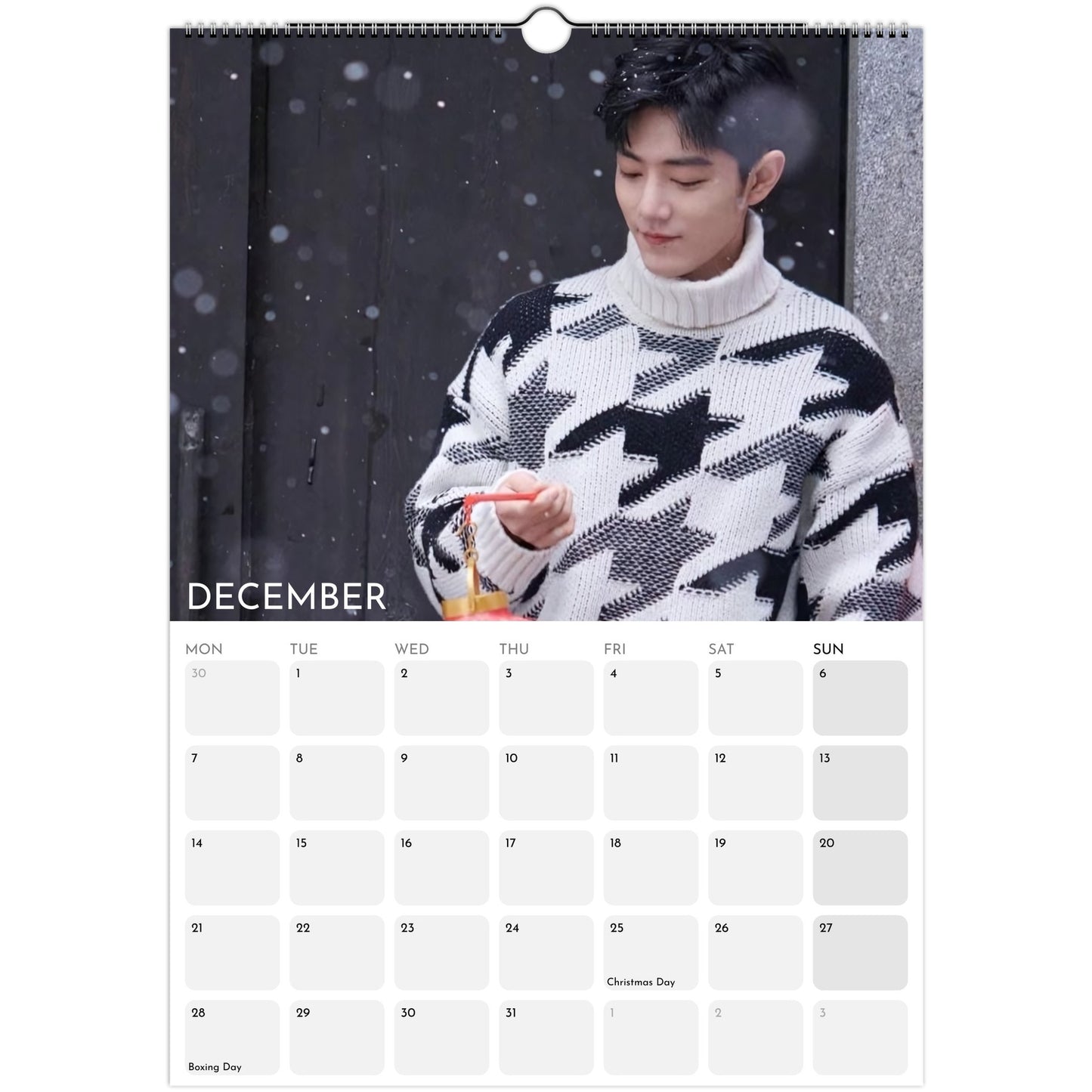 Xiao Zhan 2026 A3 wall calendar December