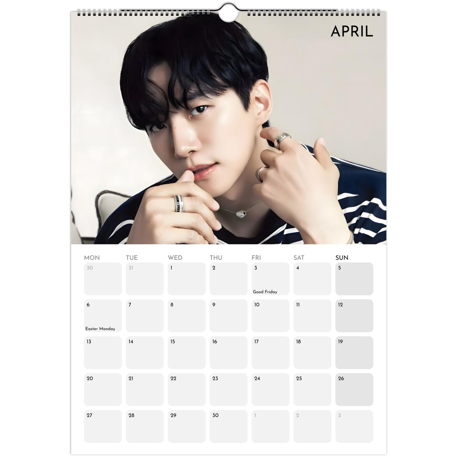 Lee Jun‑ho 2026 A3 wall calendar April