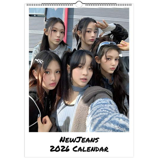 NewJeans 2026 A3 wall calendar front cover