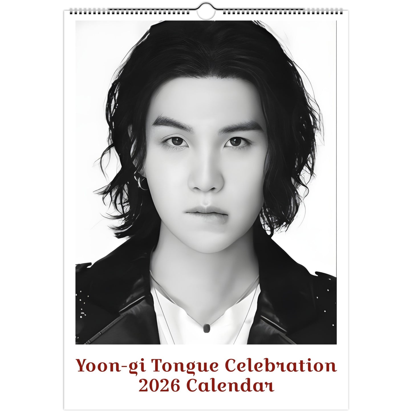 BTS Suga Yoongi Tongue Celebration 2026 A3 calendar front cover