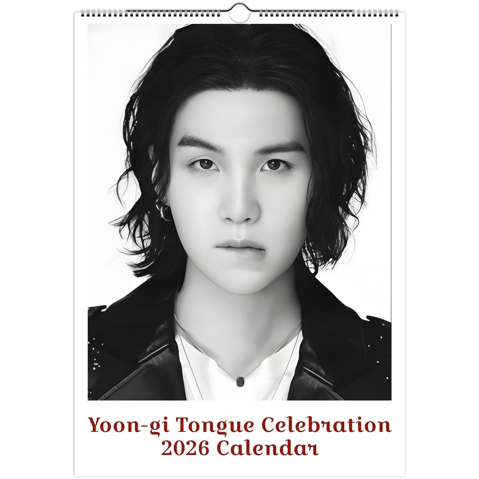 BTS Suga Yoongi Tongue Celebration 2026 A3 calendar front cover