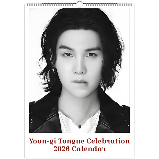 BTS Suga Yoongi Tongue Celebration 2026 A3 calendar front cover