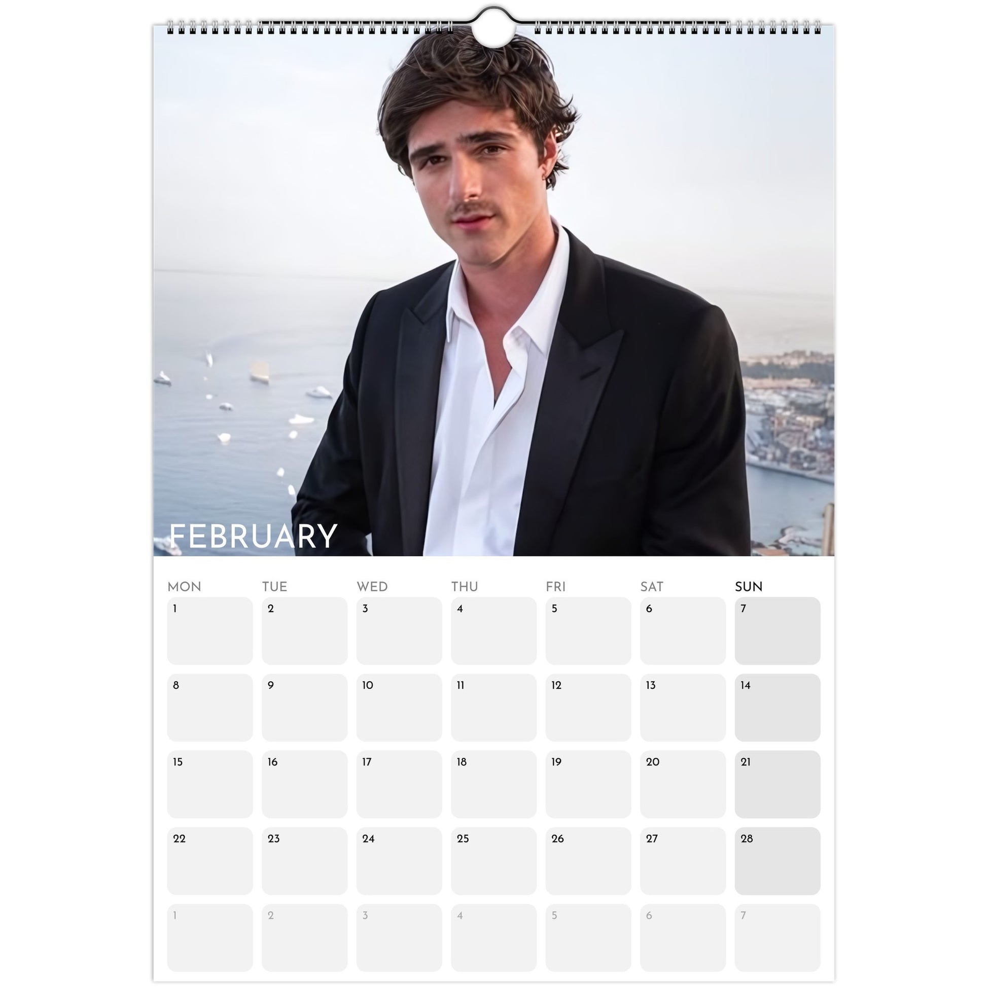 Jacob Elordi 2026 A3 wall calendar February