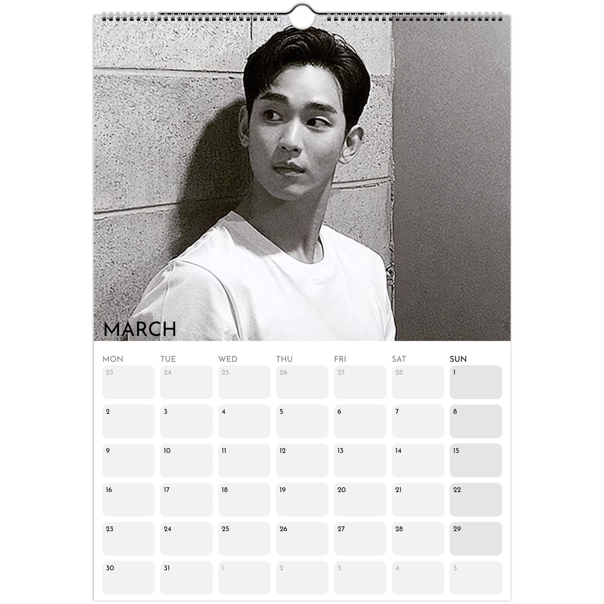 Kim Soo‑hyun 2026 A3 wall calendar March