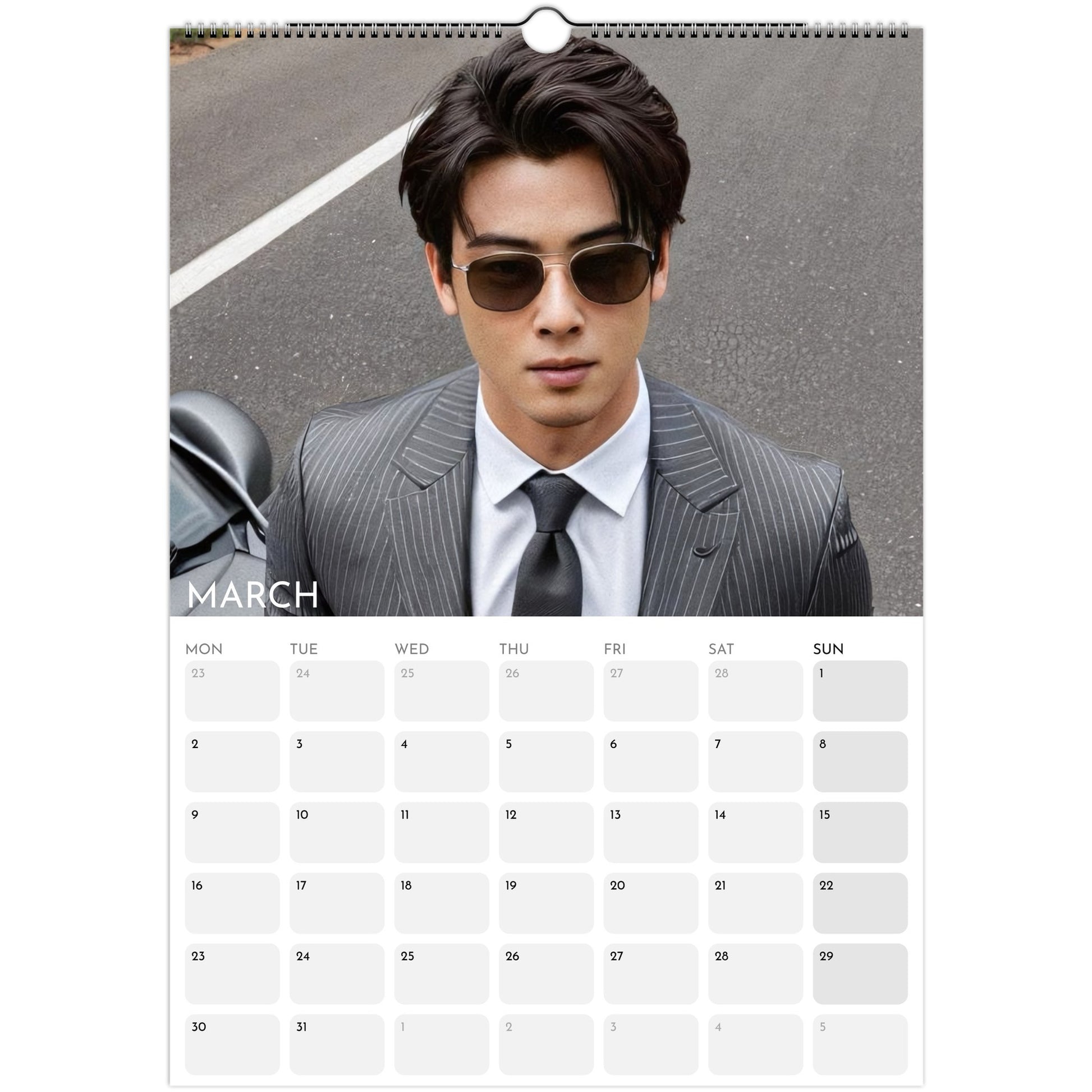 Cha Eun‑woo 2026 A3 wall calendar March