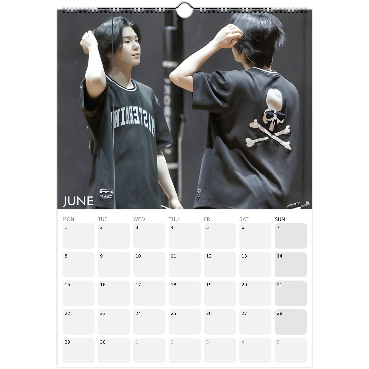 BTS Suga Yoongi 2026 A3 boyfriend style calendar June