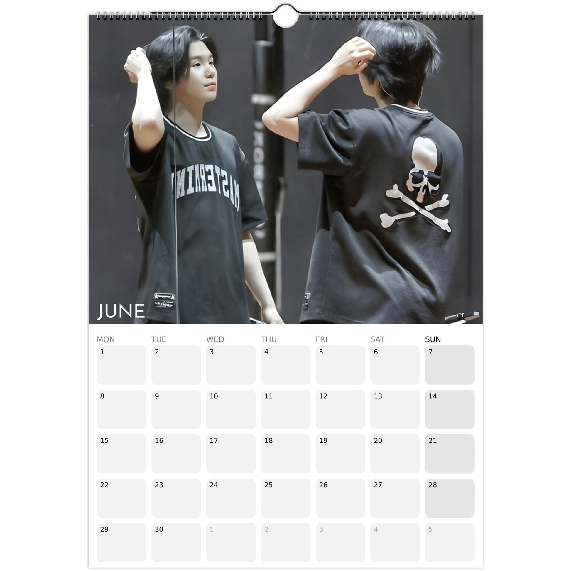 BTS Suga Yoongi 2026 A3 boyfriend style calendar June