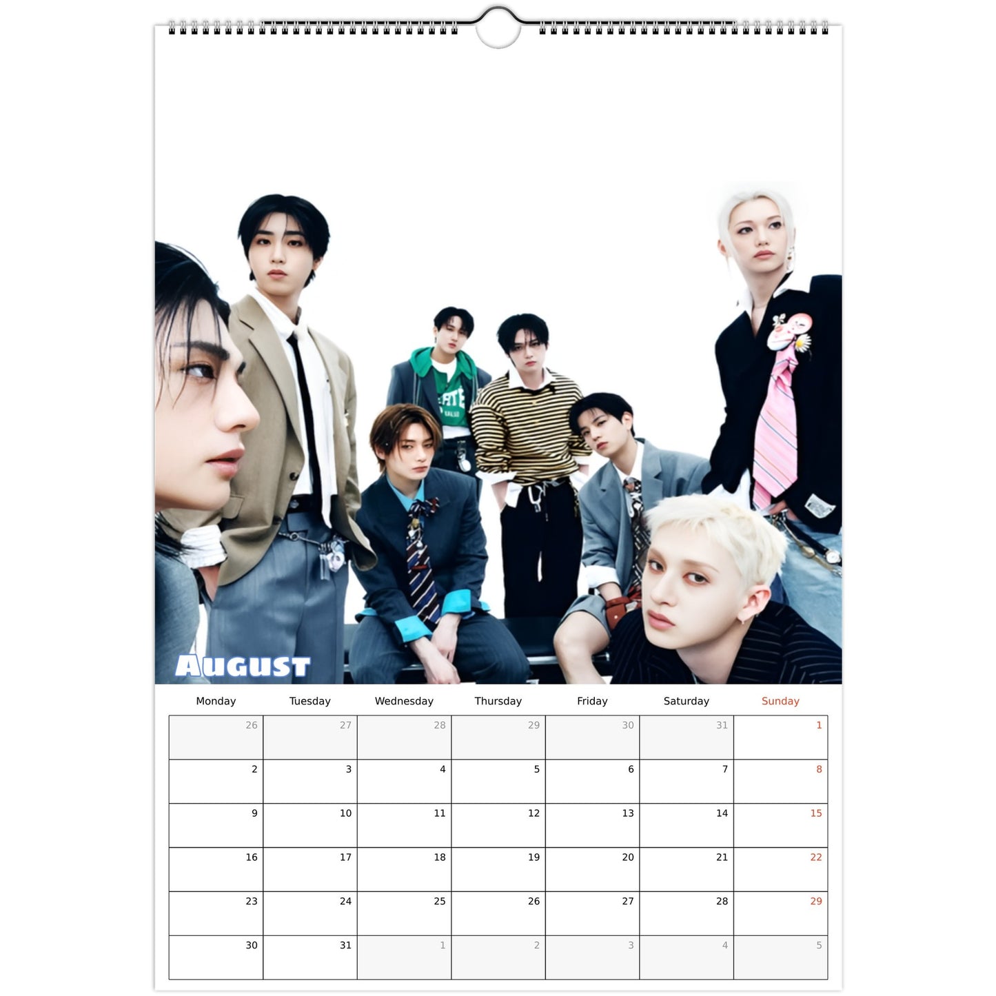 Stray Kids Calendar August page
