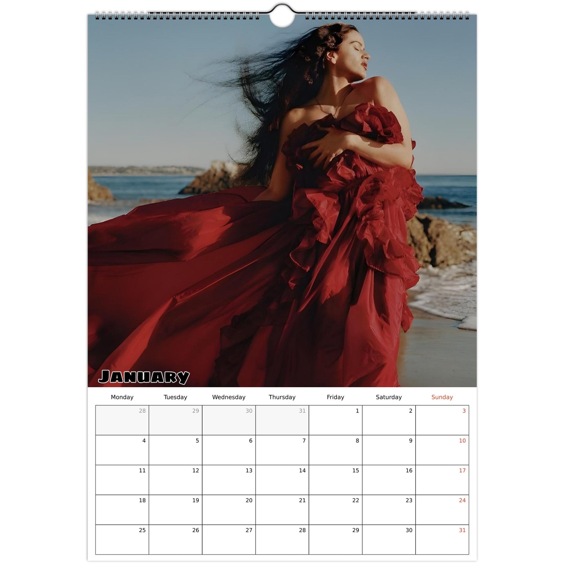 Rosalía Calendar 2027 January page