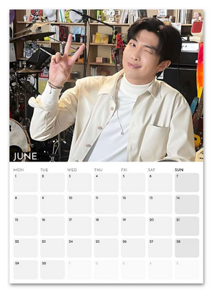 BTS RM Namjoon June 2026 calendar page