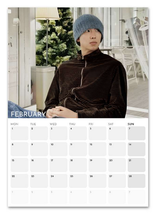 BTS RM Namjoon February 2027 calendar page