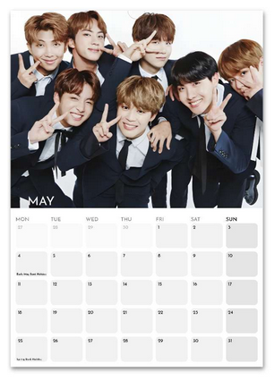 BTS May 2026 calendar page