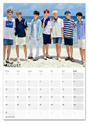 BTS August 2026 calendar page