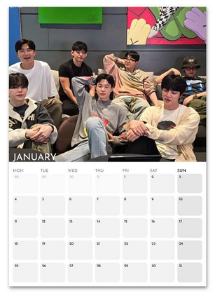 BTS January 2027 calendar page